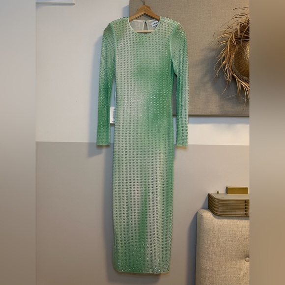 Self-Portrait Crystal-embellished mesh midi dress - Picture 4 of 13